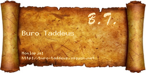 Buro Taddeus névjegykártya